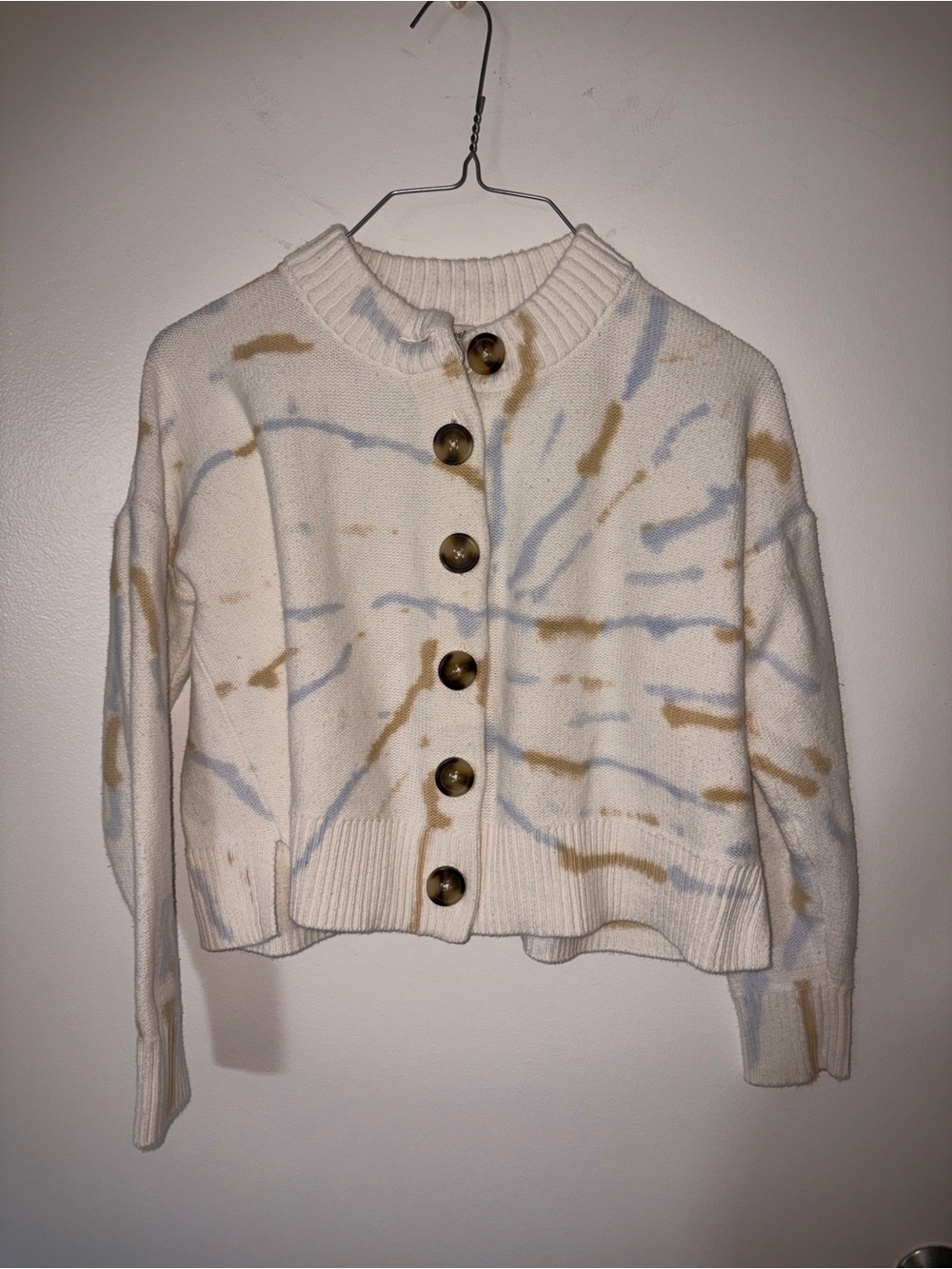Madewell Tie-Dye Button Knit Sweater 100% Cotton
